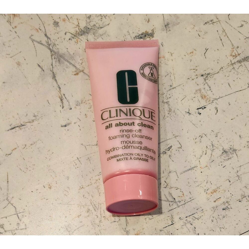 Clinique All About Clean Rinse Off Foaming Cleanser large travel size 2.5oz NWOB